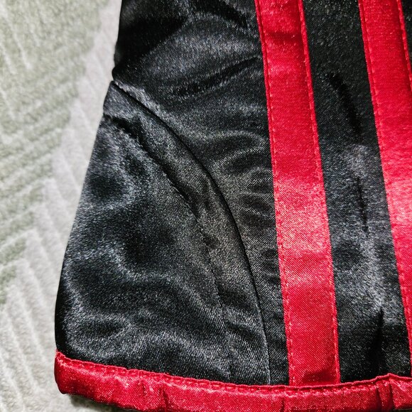 Tight Lacing zipper corset SMALL RED/BLACK - Picture 3 of 15